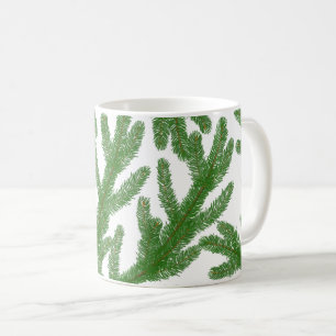 Christmas fir tree branches  coffee mug