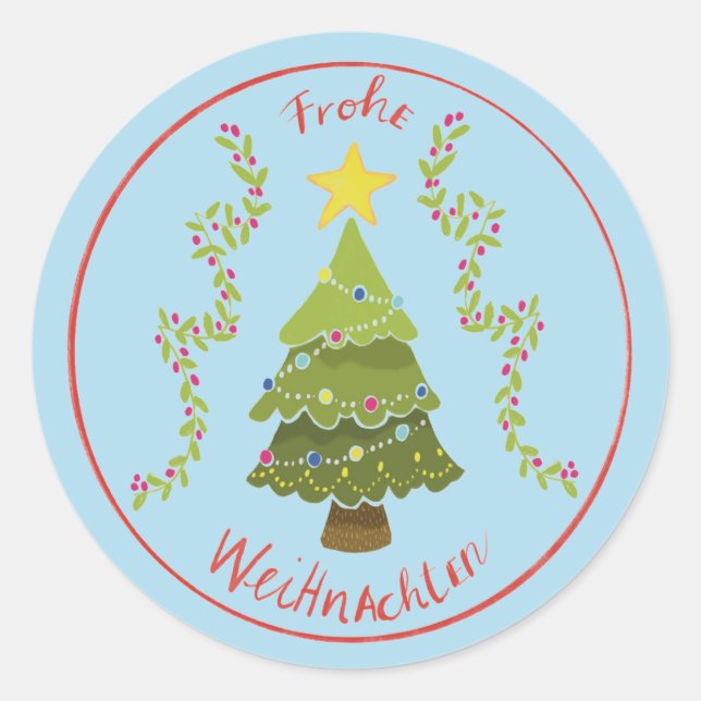 Christmas fir tree Round sticker (Front)