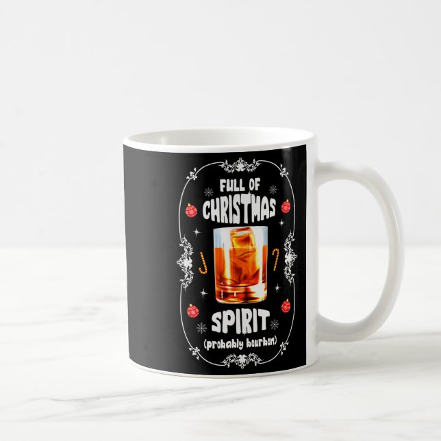 Christmas Fir Tree With Bourbon Ugly Xmas Bourbon  Coffee Mug (Right)