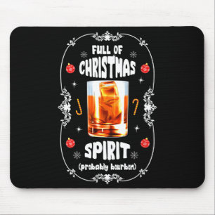 Christmas Fir Tree With Bourbon Ugly Xmas Bourbon  Mouse Pad