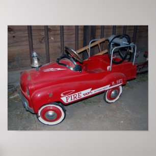 Christmas Fire Truck Childrens Toy Poster
