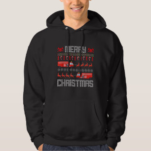 Christmas Firefighter Merry Christmas Fire Truck C Hoodie