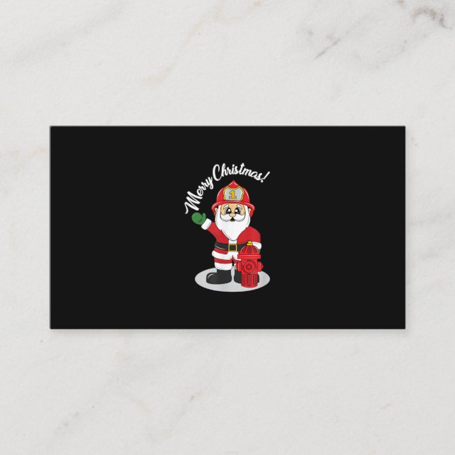 Christmas Firefighter Santa Winter Business Card (Front)