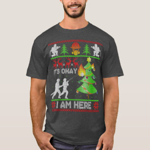 Christmas Firefighter Ugly Xmas Sweater Its Okay I