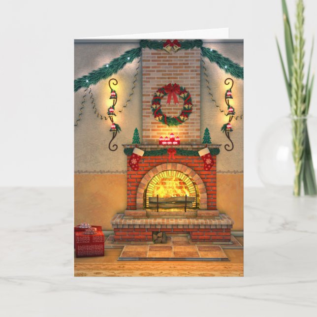 Christmas Fireplace Card (Front)