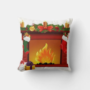 Christmas fireplace cushion