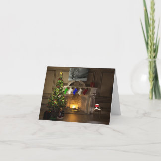 Christmas Fireplace Thank You Card