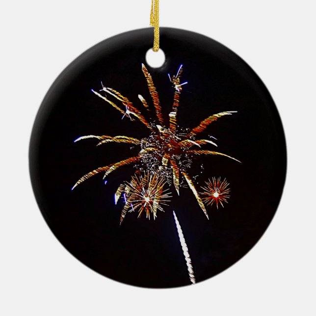 Christmas Fireworks Ceramic Tree Decoration (Back)