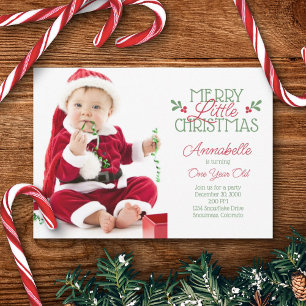 Christmas First Birthday Invitation