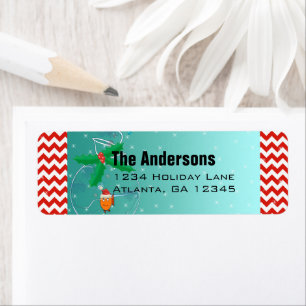 Christmas Fish Chevron Pattern Return Address Return Address Label