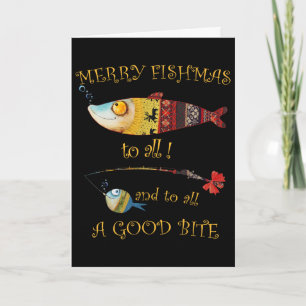 Christmas Fisherman's Merry Fishmas To All Fishing Card
