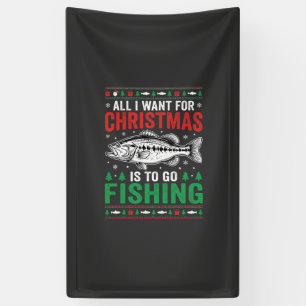 Christmas Fishing Bass Ugly Sweater Banner