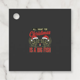 Christmas Fishing Big Fish Holiday Favour Tags