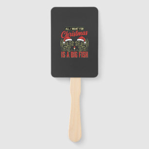 Christmas Fishing Big Fish Holiday Hand Fan