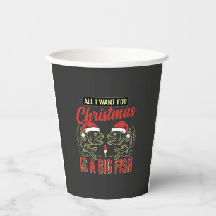 Christmas Fishing Big Fish Holiday Paper Cups