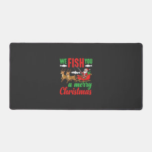 Christmas Fishing Merry Fish You Desk Mat