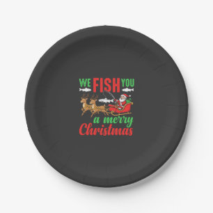 Christmas Fishing Merry Fish You Paper Plate