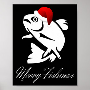 Christmas Fishing - Merry Fishmas Poster
