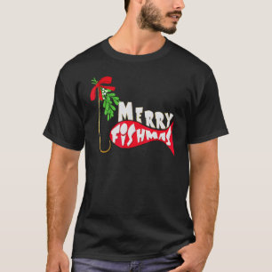 Christmas Fishing Merry Fishmas X Mas Fisher T-Shirt