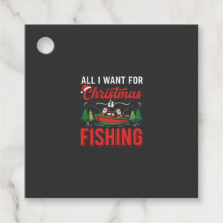 Christmas Fishing Santa Holiday Vector Favour Tags