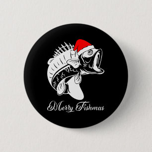 Christmas Fishing Shirt - Merry Fishmas 6 Cm Round Badge