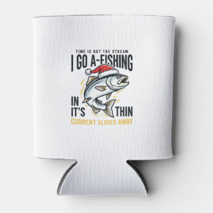Christmas Fishing Stream Quote Design Can Cooler