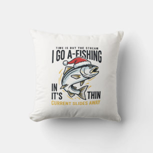 Christmas Fishing Stream Quote Design Cushion