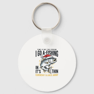 Christmas Fishing Stream Quote Design Key Ring