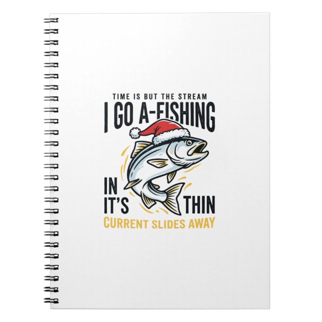 Christmas Fishing Stream Quote Design Notebook (Front)