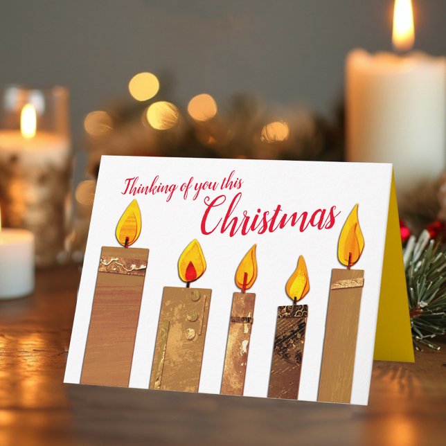 Christmas five lit candles paper art holiday card (Creator Uploaded)