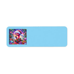 Christmas Flamingo Address Labels