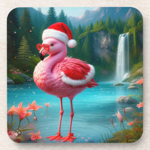 Christmas Flamingo As Santa Claus-47475 Coaster