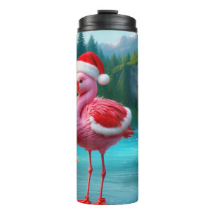 Christmas Flamingo As Santa Claus-47475 Thermal Tumbler