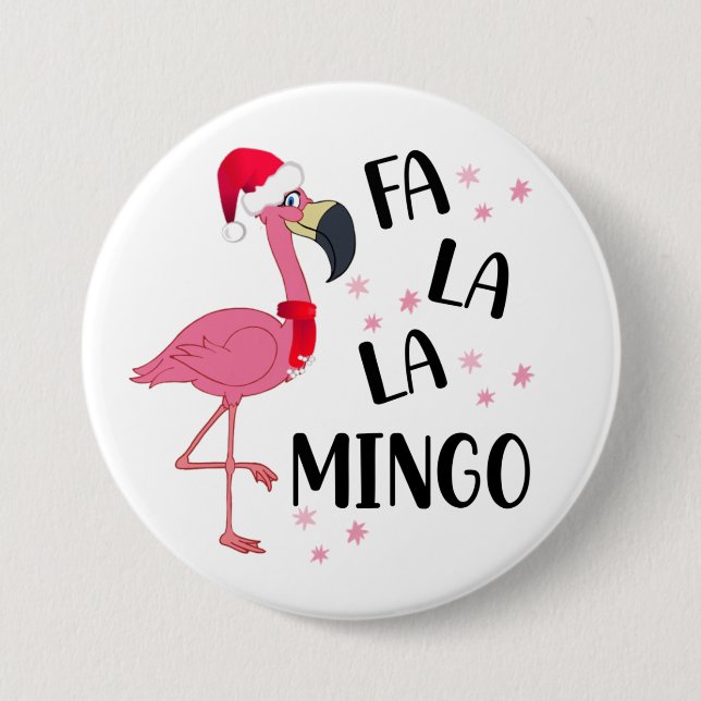Christmas Flamingo Button (Front)