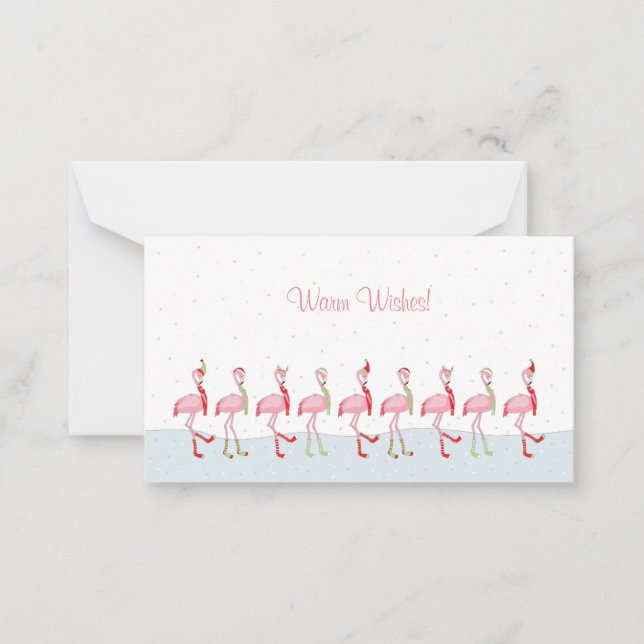 Christmas flamingo card (Front)