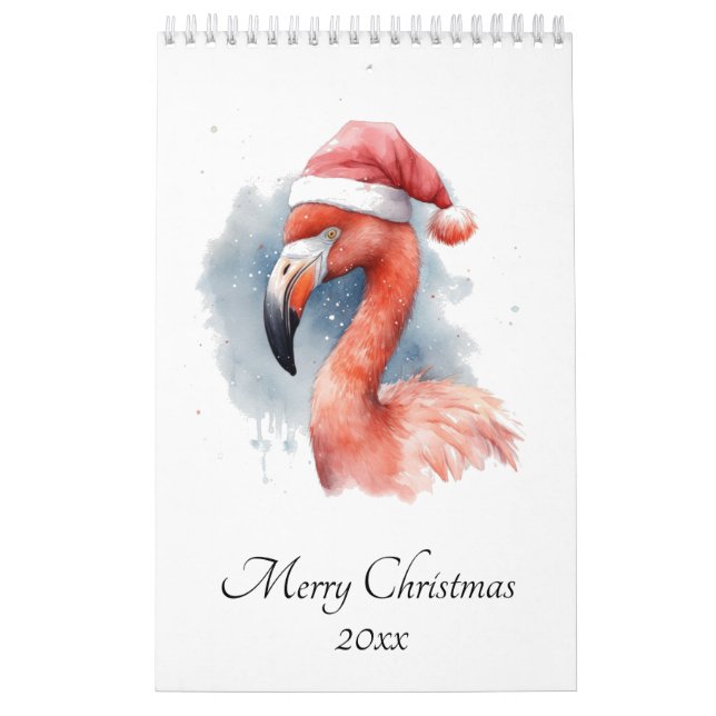 Christmas Flamingo customisable Calendar (Cover)