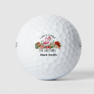 Christmas Flamingo for Florida Golfer Golf Balls