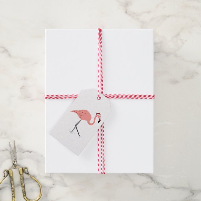 Christmas Flamingo Gift Tags (With Twine)