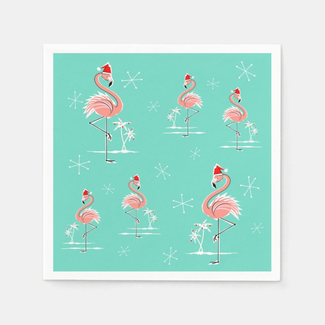 Christmas Flamingo Group paper napkin (Front)