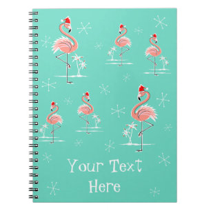 Christmas Flamingo Group Text notebook