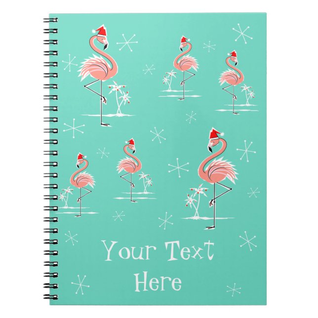 Christmas Flamingo Group Text notebook (Front)