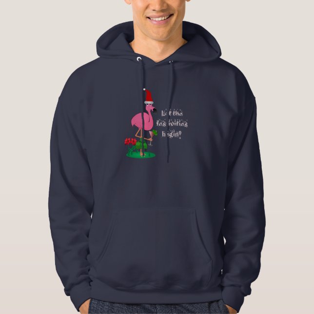 Christmas Flamingo Hoodie (Front)