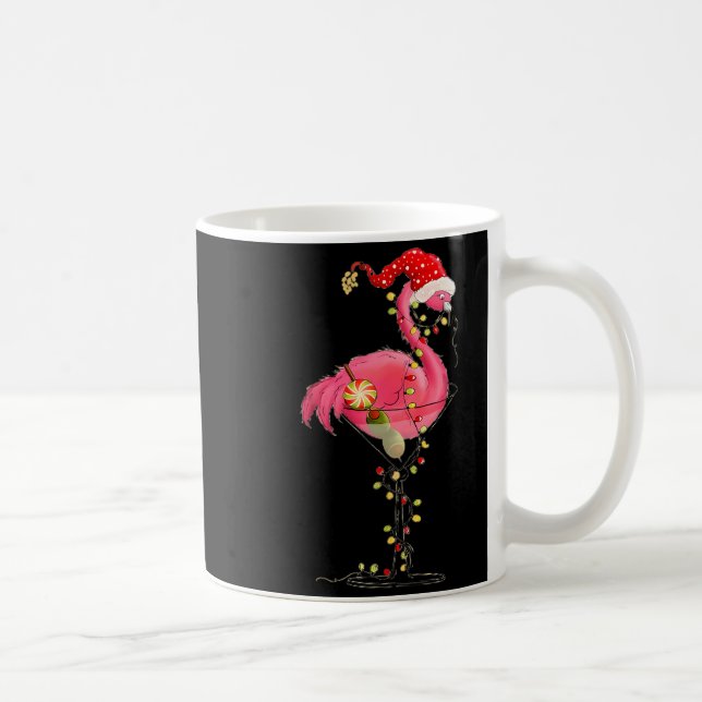 Christmas Flamingo In Martini Gl For Trocal Holida Coffee Mug (Right)