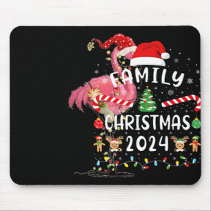 Christmas Flamingo In Martini Gl For Tropical Holi Mouse Pad