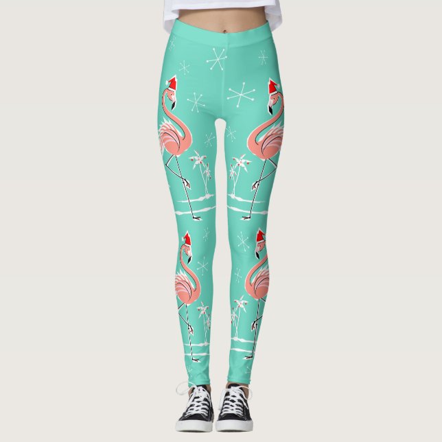 Christmas Flamingo leggings (Front)