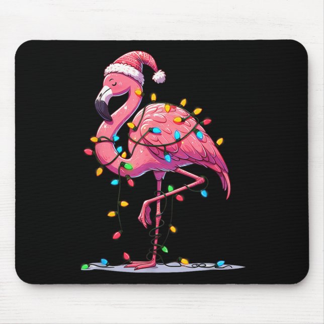 Christmas Flamingo Lover Santa Xmas Women Men Kids Mouse Pad (Front)