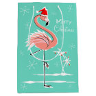Christmas Flamingo Merry Christmas gift bag medium