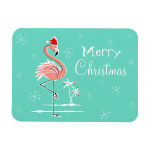 Christmas Flamingo Merry Christmas magnet flexible
