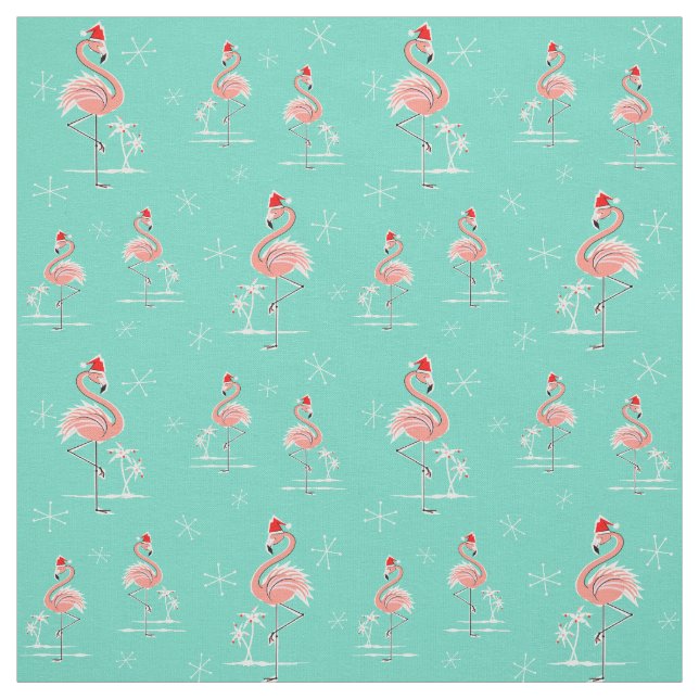 Christmas Flamingo Multi small pattern fabric (Swatch)