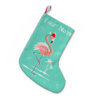 Christmas Flamingo Name stocking one sided